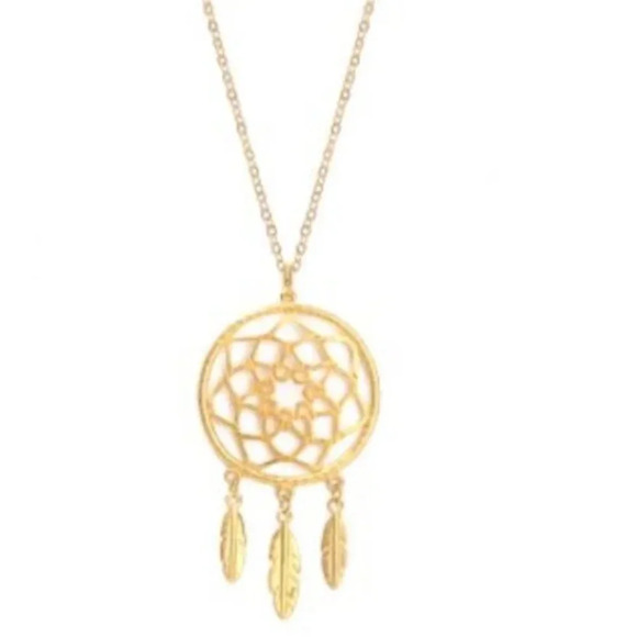 Gold Dream Catcher Necklace - Picture 1 of 4